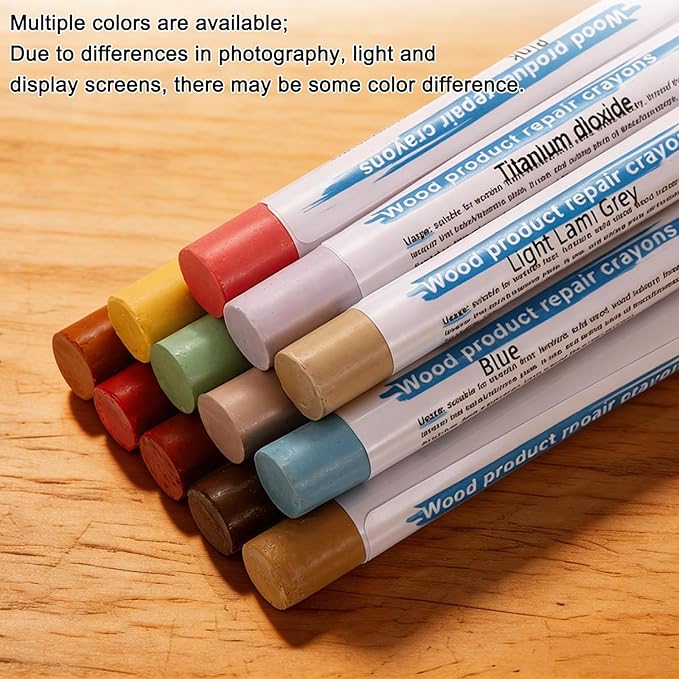 uxcell 20Pcs Wood Filler Sticks, Furniture Scratch Repair Wax Crayons Furniture Touch Up Markers Wood Repair Wax Kit with Spatula for Furniture, 20 Colors Comprehensive Gray Series