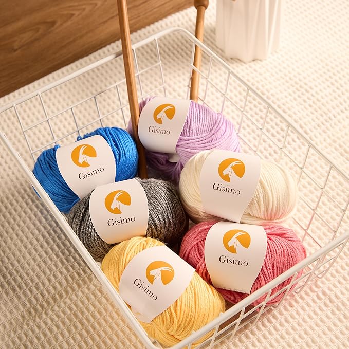 2 Balls Merino Wool Yarn, 12-Ply Luxurious and Soft Yarn for Hand Knitting & Crocheting, 1.76 OZ/50g, 120 yds/110 Meters(Pink,2Balls)