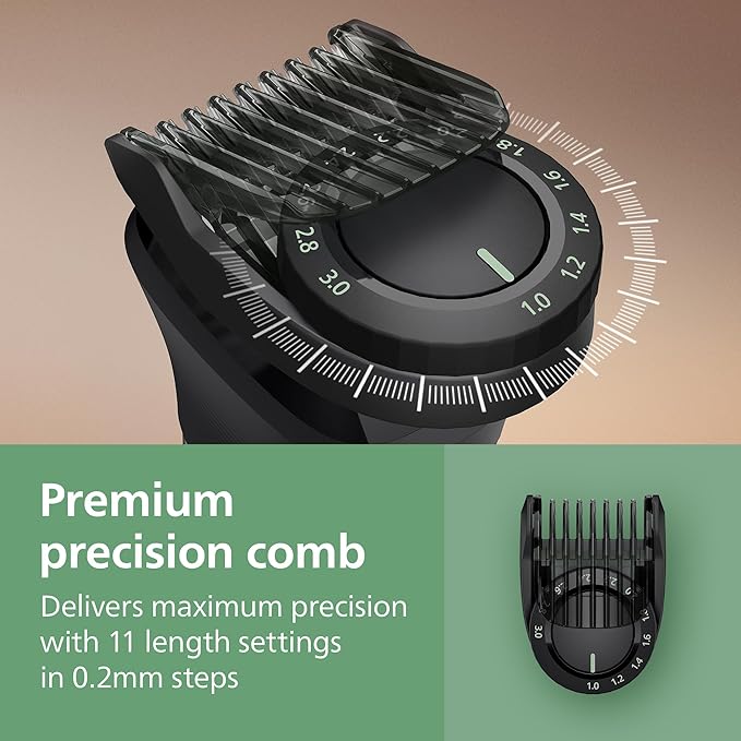Philips Norelco All-in-One 9000 Series 28-Piece Trimmer - Electric Shaver and Clipper for Face, Beard, Head & Body, Self-sharpening Full Metal Blades, 27 Length Settings (0.5-20 mm), MG9585/49