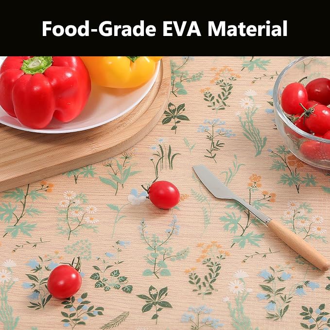 INNOLITES Shelf Liners for Kitchen Cabinets – Drawer Liner Waterproof & Oil-Proof, Non-Adhesive EVA with Floral Pattern – Durable Washable, Easy to Cut (Sage Green, 17.5" x 78.7")