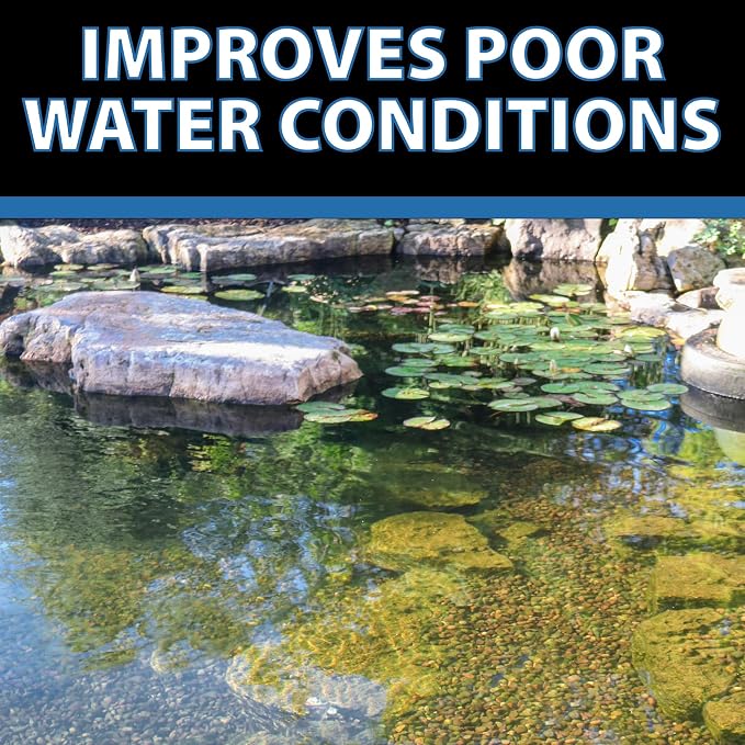 CrystalClear BioClarifier Small Pond & Water Garden Clarifier, 96 Packets | Cleaner for cloudy water with beneficial microbe treatment to improve water clarity; fish, plant & pet safe
