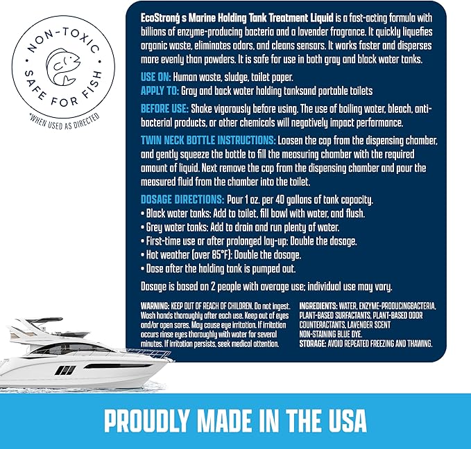 Eco Strong RV Toilet Treatment | RV Black Tank Treatment | RV Holding Tank Digestor, Odor Eliminator, and Cleaner | Perfect for Campers, RVs, Boats, 128 Treatments, Citrus