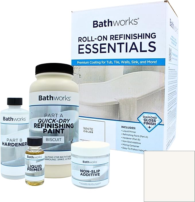 Bathworks Bathtub Refinishing Kit Quick-Dry Standard 22oz. w/Non-Slip Protection (BISCUIT)