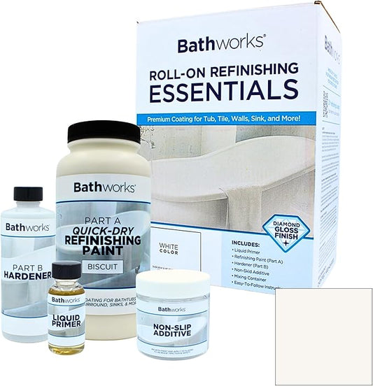 Bathworks Bathtub Refinishing Kit Quick-Dry Standard 22oz. w/Non-Slip Protection (BISCUIT)