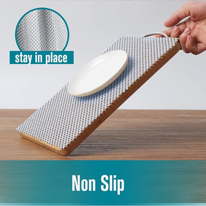 Shelf Drawer Liner Non-Adhesive Non Slip Durable Strong Long Size 12 in X 20ft for Drawers, Shelves, Cabinets, Storage, Kitchen and Desks, Gray