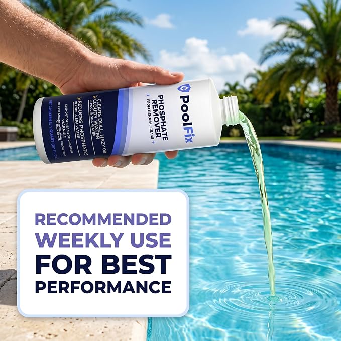 Phosphate Remover – 1 Quart Reduces Phosphates for Cleaner, Clearer Water & Improved Pool Clarity | Professional Grade - 32 oz Bottle