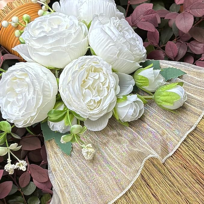 Wedding Brooms DIY, Bride & Bridegroom Jump Broom, Whisk Wedding Broom with Ribbons, Simulated Roses and Pearls, Lace Cloth