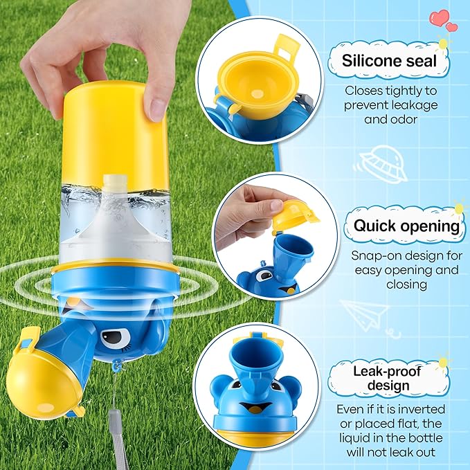 Saillong 4 Pack Portable Urinal for Kids, 17 OZ Travel Potty Urinal for Boys with 4 Clean Brush, Leak Proof Portable Pee Bottle, Boy Emergency Toilet for Kids Outdoor Car Travel Camping Potty Training