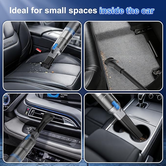 Stick Handheld Vacuum Cordless, Powerful Suction with Lightweight, Portable Rechargeable with Multi-Nozzles One-Touch Empty Dust Cup, HEPA Filter Vacuum for Home Pet Hair Car Office (VA004)