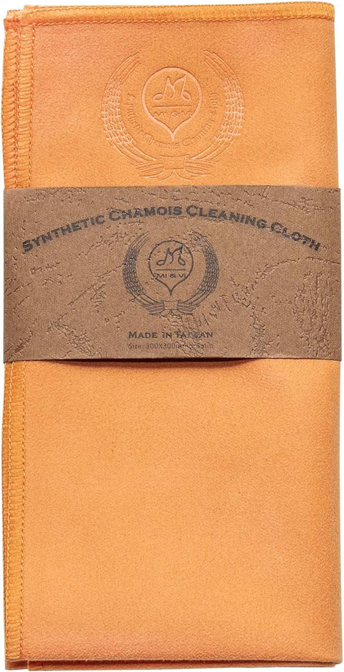 MI&VI Synthetic Chamois Microfiber Instrument Cleaning & Polishing Cloth for Violin, Viola, Cello, Bass, Guitar, Saxophone, Flute 12x12in (Tangerine-Orange)