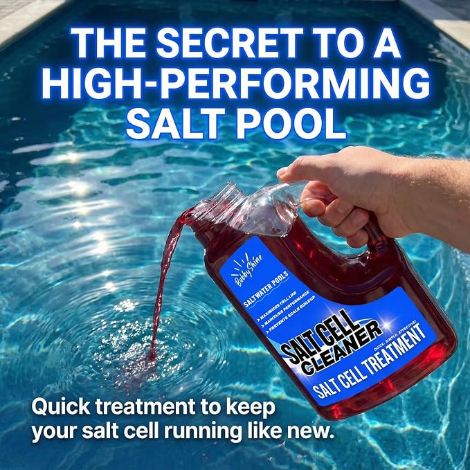 Salt Cell Cleaner for Pool, Pool Salt Cell Cleaner, Salt Generator Cell Cleaner Solution, Helps Reduce Scale Buildup, 3 L - BubbyShine