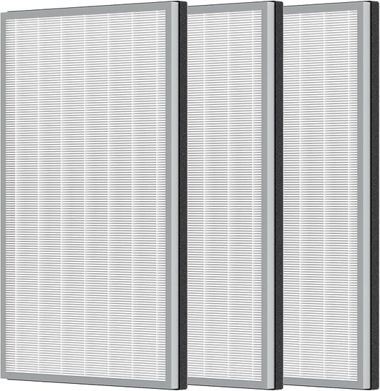 3 Packs HE601 HE602 Replacement Filter Compatible with Shark Air Purifier 6 HE601 & HE602, 3-in-1 H13 True HEPA and Activated Carbon Filters, Part # HE6FKPET