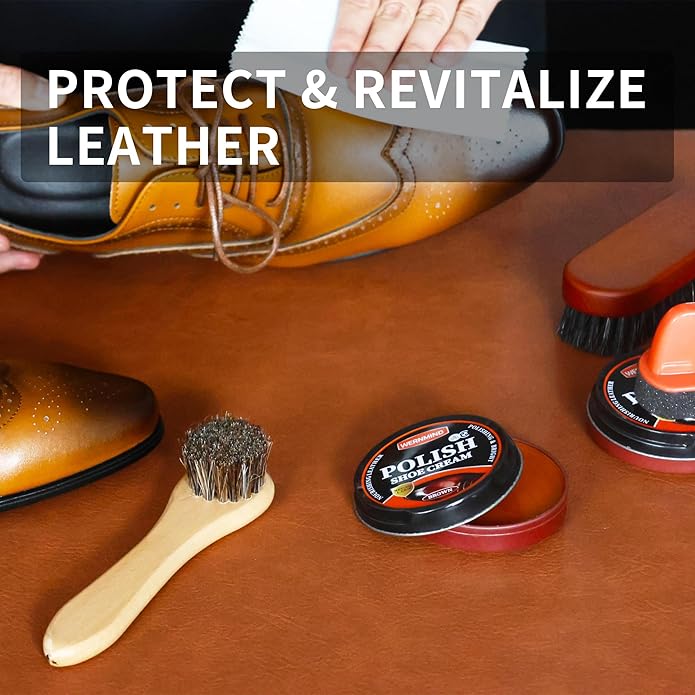 Black Shoe Polish Kit Brown Neutral White Mink Oil Leather Boot Shoe Shine Kit Conditioner Care Cream Clearner Set