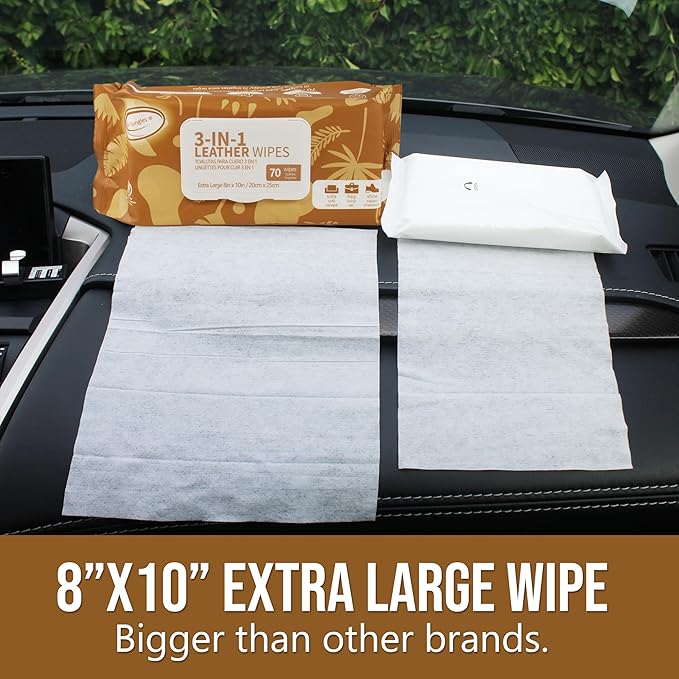 Air Jungles 3in1 Leather Cleaner Wipes 70 Count, and Air Jungles Electronic Wipes 70 Count, 8"x10"
