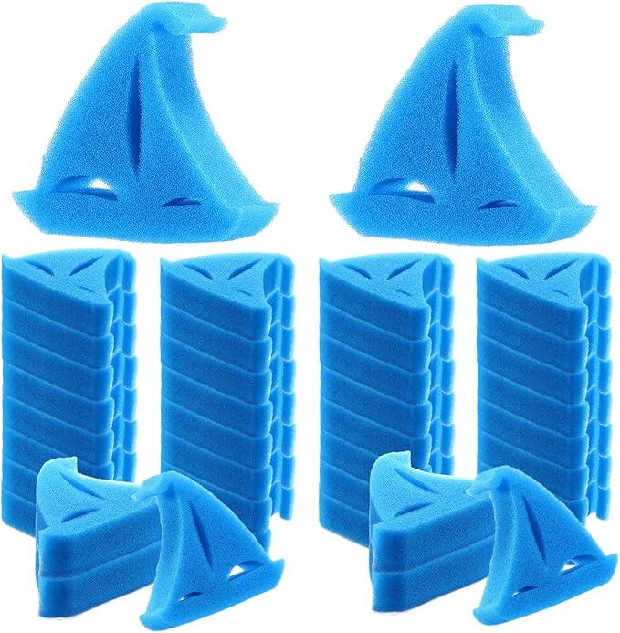 Patelai 40 Pcs Hot Tub Sponge Spa Cleaning Sponges for Hot Tub Oil Absorbing Cleaning Scum for Spa, Bathtub and Swimming Pool to Soak up Oils Bathtub Accessories(Boat Style)