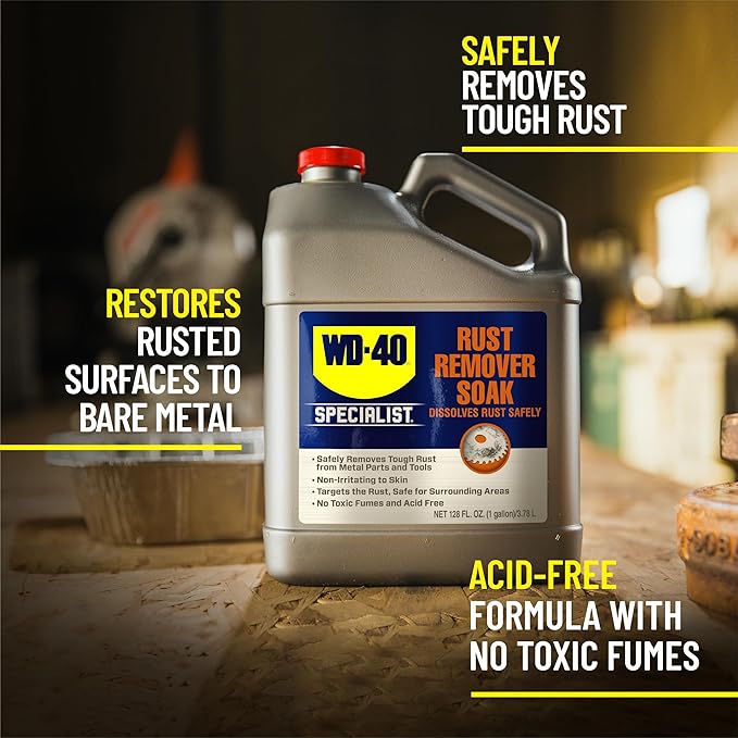 WD-40 Specialist Rust Remover Soak, One Gallon [4-Pack]