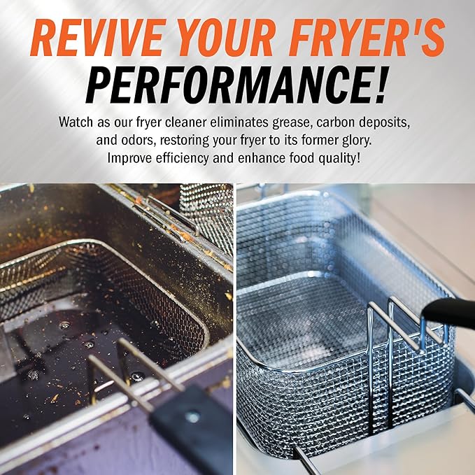 Fryer Cleaner - 8-lbs - Fryer Boil Out - Contains 21 Cleanings - Concentrated Powder - Commercial Strength - Removes Burnt On Organics - Deep Fryer Cleaner
