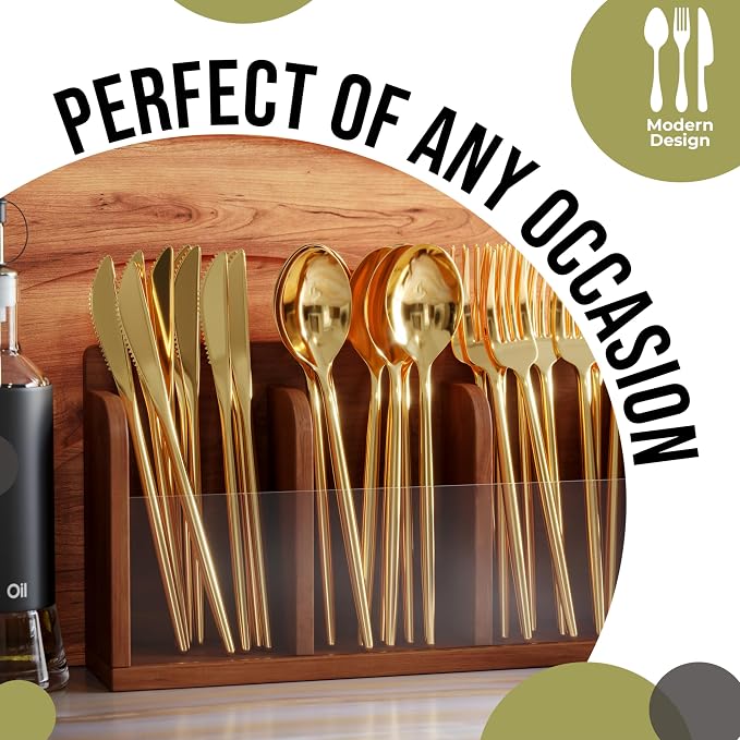 Gold Plastic Forks Disposable Silverware 120 Pack Gold Plastic Cutlery Set Disposable Silverware Set Utensils Forks By Trendables