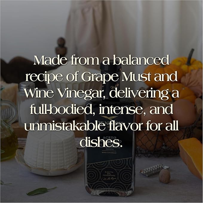 De Nigris Balsamic Vinegar Of Modena Excellence Line Founder's Edition Recipe (70% Grape Must) 8,5 Oz (250ml) | Balsamic Vinegar From Modena Italy Thick and Intense | Aged