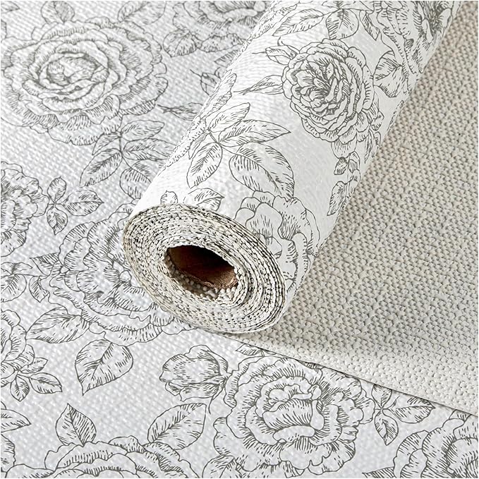 Drawer and Shelf Liner, Non-Slip Kitchen Cabinet Liners Non-Adhesive Thick Strong Grip Waterproof Washable Mats Protect Dresser Shelves Cupboard Bathroom Cabinets, Rose, 12 in X 20 FT