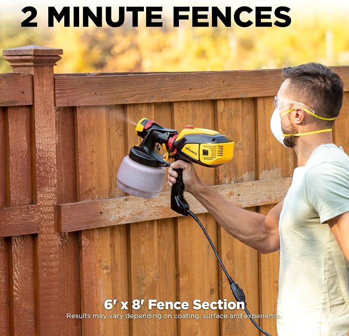 Wagner Spraytech 02419307 FLEXiO 595 Handheld HVLP Paint Sprayer, Sprays Most Unthinned Latex, Includes Two Nozzles - iSpray & Detail Finish Nozzle, Complete Adjustability, Lightweight Design