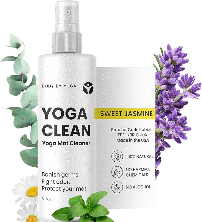 Yoga Clean – Eco-Friendly Yoga Mat Cleaner & Deodorizing Spray | Neutralizes Sweat & Odor to Protect Your Mat | 8 oz Plant-Based Formula, Spa-Like Scent, Made in the USA