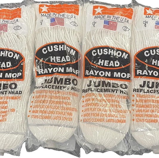Jumbo Rayon Replacement Mop Head 4-Pack