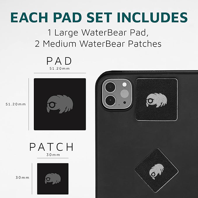 KUVRD Waterbear - Universal Screen Cleaners - Teeny Tiny Cleaning Tools for Your Lenses & Screens - 4-Pack - (4-Pad Sets)