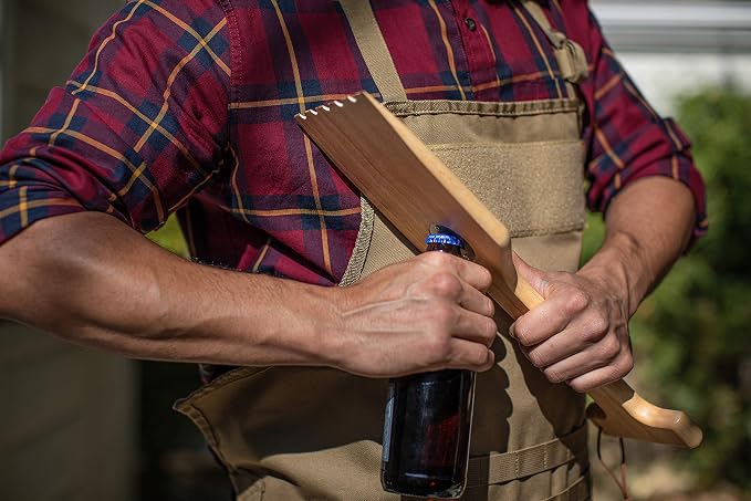 PICNIC TIME NCAA Unisex-Adult NCAA Hardwood BBQ Grill Scraper with Bottle Opener