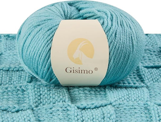 100% Merino Wool Yarn, 6-Ply Luxurious and Soft Yarn for Hand Knitting & Crocheting, 1.76 OZ/50g, 127 yds/116 Meters(Aruba Sea, 1 Ball)