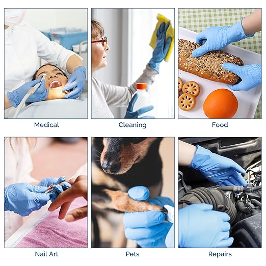 JMU Nitrile Gloves Small Case of 1200, 3.5Mil Medical Exam Gloves, Latex Free, Powder Free, Blue