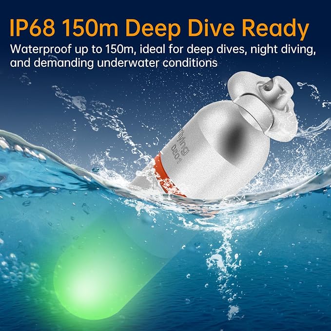 SecurityIng 2Pcs Scuba Dive Strobe Signal Light, Mini Tank Light Night Dive Marker Light, Underwater 150M LED Flashing Safety Light Beacon Diving Light with AAA Battery -Green