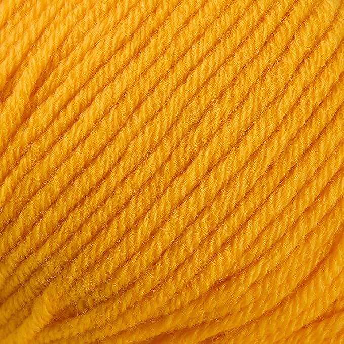 100% Merino Wool Yarn, 6-Ply Luxurious and Soft Yarn for Hand Knitting & Crocheting, 1.76 OZ/50g, 127 yds/116 Meters(Golden Yellow, 1 Ball)