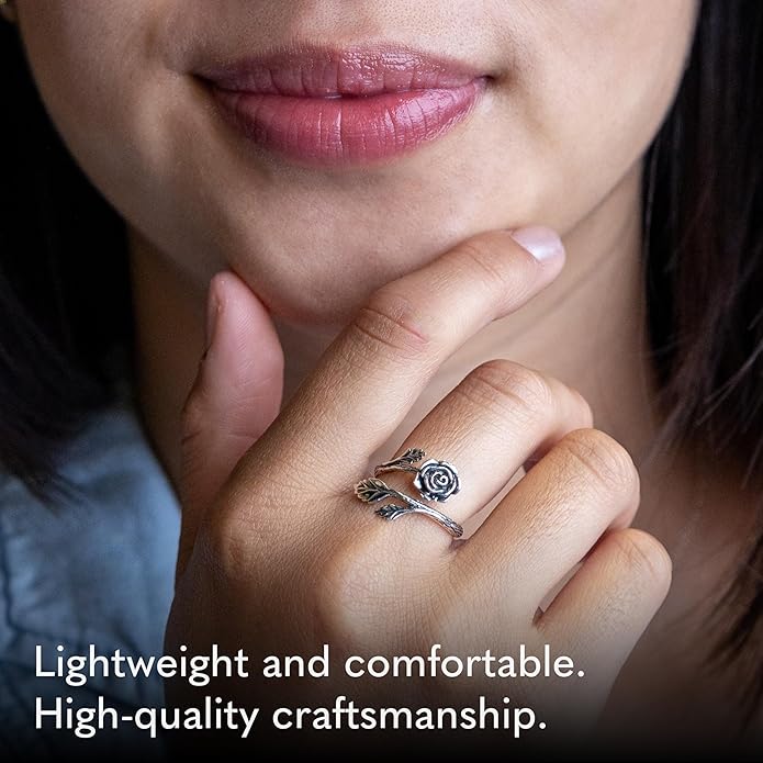 NINA DESIGNS Sterling Silver Rings - Adjustable Ring, Silver Jewelry for Women, 925 Sterling Silver, Gift for Women Women’s Rings