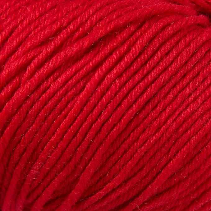 6 Balls Merino Wool Yarn, 12-Ply Luxurious and Soft Yarn for Hand Knitting & Crocheting, 1.76 OZ/50g, 120 yds/110 Meters(Red,6Balls)