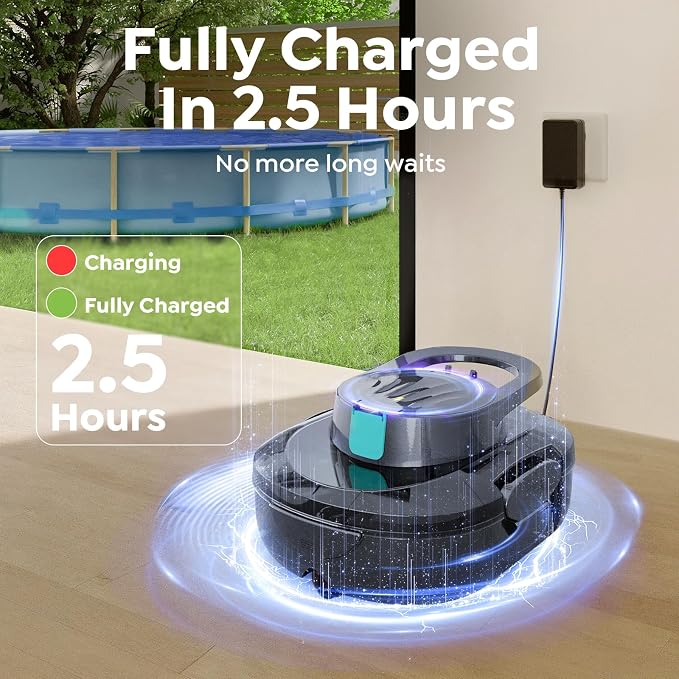 S1 Pro Cordless Robotic Pool Cleaner, 130-Min Runtime, Cleans Up to 1,292 Sq.Ft, Dual-Motor Pool Vacuum, Automatic Cleaner with Large Filter Basket, Fast Charging & Self-Parking (Soft Gray)