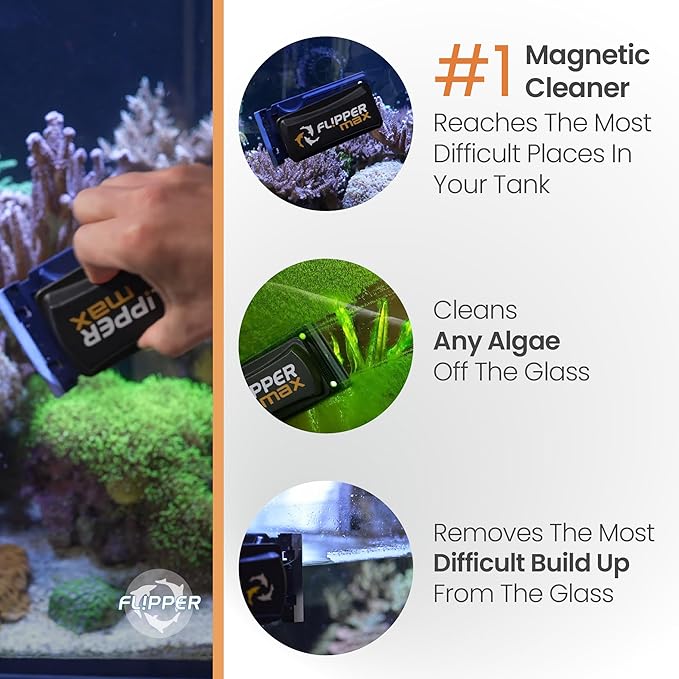 - Flipper Max Aquarium Algae Magnet Cleaner (for Glass or Acrylic Tanks 5/8-1-Inch) …