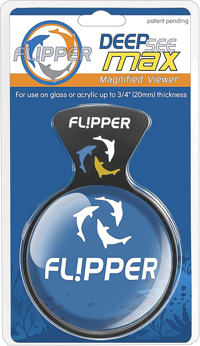 Flipper DeepSee Aquarium Magnifier Magnetic Viewer & Orange Filter Lens – Fish Tank Magnifying Glass – Magnetic Magnifying Glass Ideal for Photography - Flipper Fish Tank Accessories, 5"