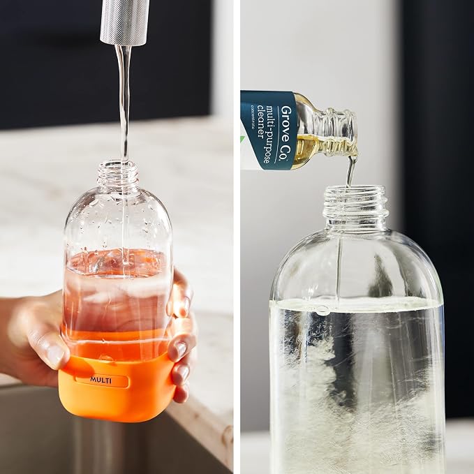 Grove Co. Multi-Purpose Cleaner Refills, 6 x 1fl oz, Orange & Rosemary | 6 refills; Plant-based; No plastic waste; Ammonia & chlorine free; No Harsh Chemicals