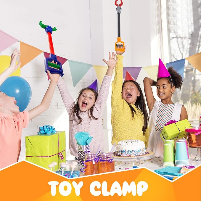 Lewtemi 6 Pcs Grabber Reacher Pickup Tool Toy Pack Interactive Claw Grab Robot Arm for Boys Girls Fun Early Grasping Learning and Hand Eye Coordination Play, 18 Inch