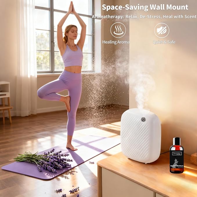 Smart Waterless Essential Oil Diffuser, 400ML Diffuser with 100ML Fragrance Scent Oils for Scent Air Machine with 12A1V Power Adapter for Large Room and Commercial Use, Cover Up to 2000 Sq.Ft