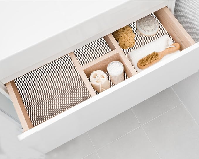 Shelf Liners for Kitchen Cabinets 20 Inch Wide X 20 Ft Non Adhesive Cabinet Drawer Liner Clear Non Slip Waterproof Shelves Liner for Refrigerator Closet Cupboard Pantry Bathroom