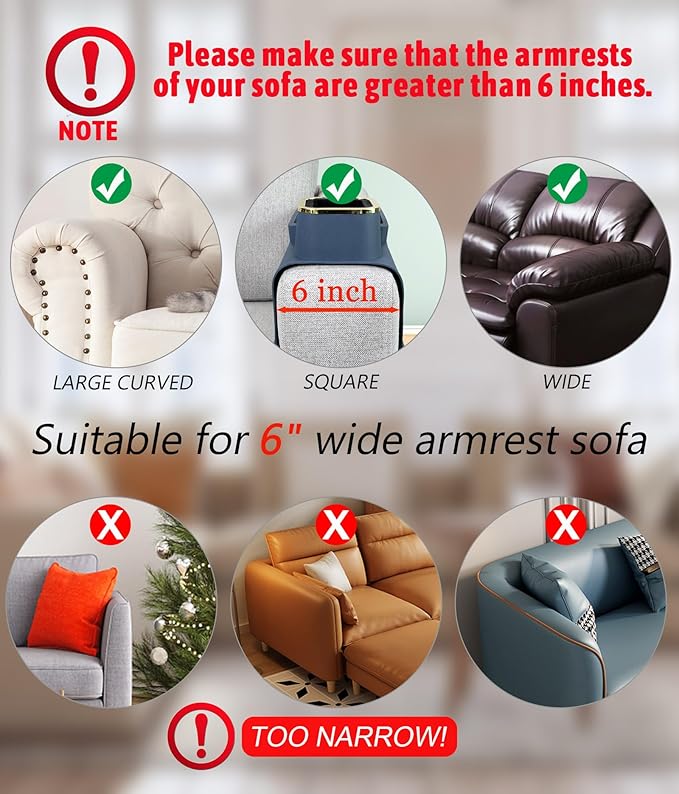HMASYO Couch Cup Holder Tray - Silicone Sofa Armrest Table Couch Drink Holder and Tray Organizer for Remote Snacks Cellphone, Anti-Spill Anti-Slip Design, Mother`s Day Gifts for Mom Grandma
