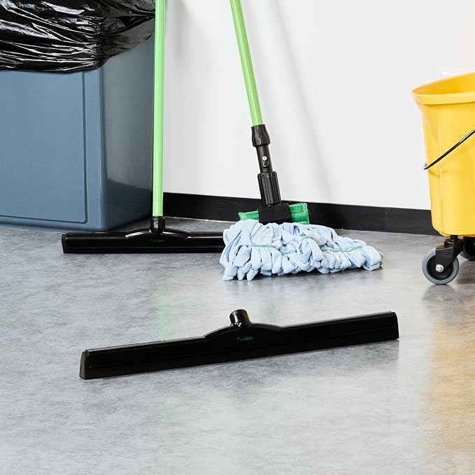 Restaurantware-SQUEEGEE ONLY: Clean Tek Professional 24 Inch Floor Squeegee, 1 Broom With Foam Blade - Handle Sold Separately, Heavy-Duty, Black Plastic Wiper For Bathroom Floor