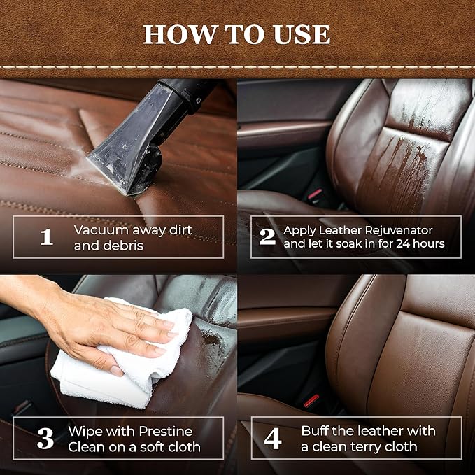 Leatherique Prestine Clean 16 oz | Leather Cleaner & Conditioner for Cars, Furniture, Saddles & More | Gently Removes Dirt, Oils & Impurities | Works Alone or with Leatherique Rejuvenator Oil