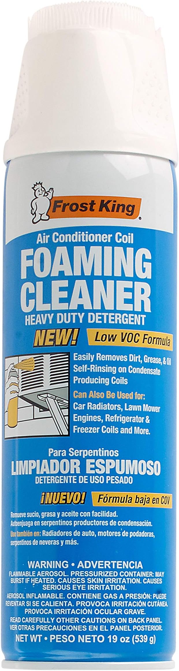 NU-Calgon 4171-75 Evap Foam No Rinse Evaporator Coil Cleaner, 18 oz. & Frost King ACF19 Foam Coil Cleaner, 19Oz, 19 Ounce