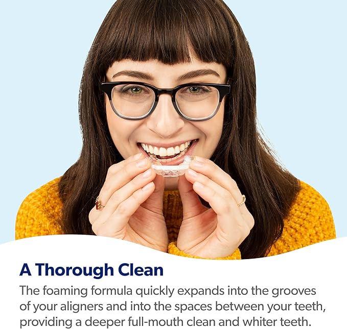 EverSmile AlignerFresh Extra Whitening Foam – Cleaner Compatible w/Invisalign and All Clear Aligners and Retainers – Eliminates Bacteria, Whitens Teeth, Fights Bad Breath – 50ml (1 Pack)
