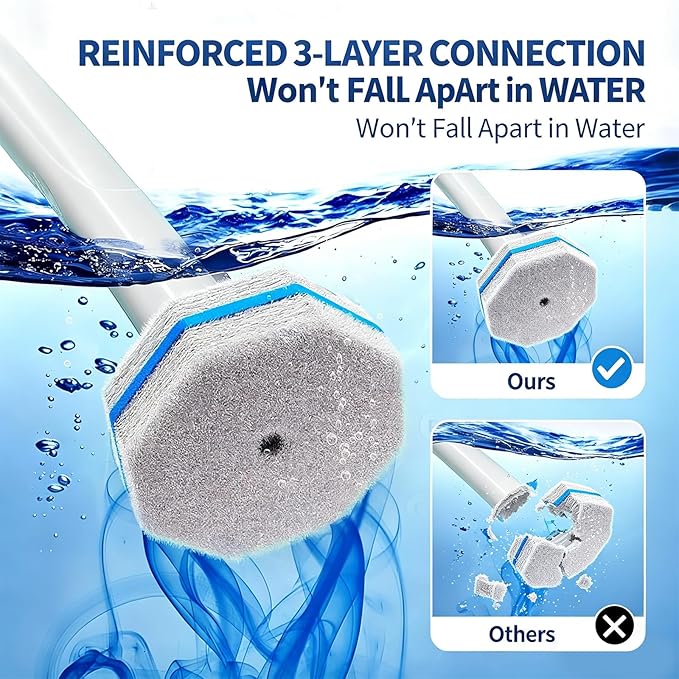 80 Pack Disposable Toilet Wand Refills, High-Density Replacement Scrubber Heads, Bathroom Toilet Bowl Cleaning Brush Pads