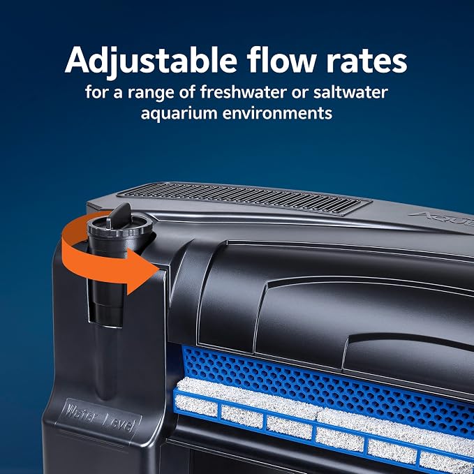 Aqueon SmartClean Power Filter with EcoRenew Filter Cartridge, Quick and Easy Water Changes, Quiet Operation, Adjustable Flow, for 50-90 Gallon Freshwater and Saltwater Aquariums, Large