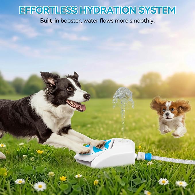 All For Paws Dog Water Fountain, Dog Sprinkler Paw Activated, Outdoor Water Fountain for Dog Drinking, Step On Pet Water Dispenser